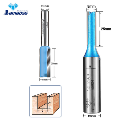 Lamboss 1/2'*8*25mm 木工のための直線ビット直線ルーターフレーシングカッター