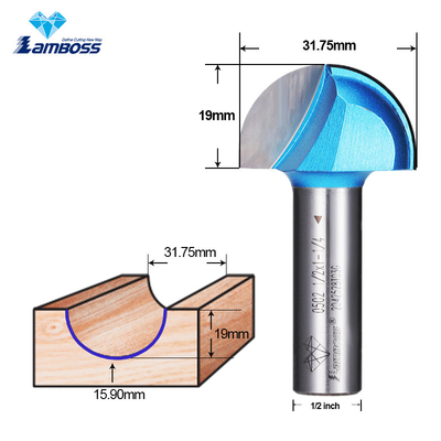 Lamboss Cove Box Bit 丸い底のフライリングカット機 木工用ルータービット